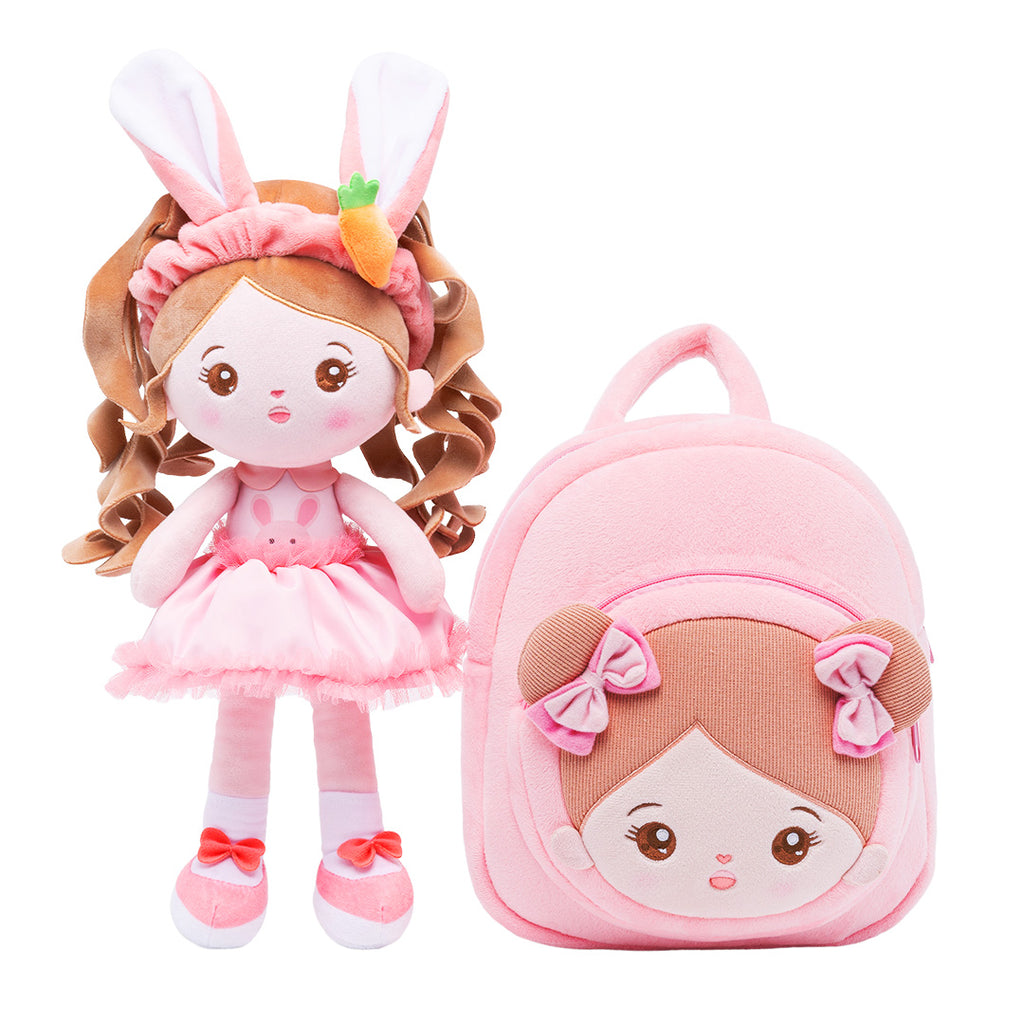 Personalized Long Ears Bunny Girl and Backpack