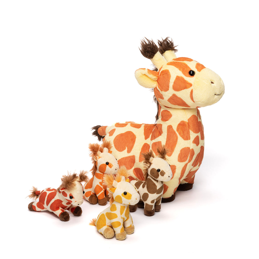 Giraffe Mommy with 4 Babies Plush Stuffed Animal Set