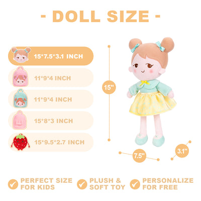 Personalized Playful Light Green Doll