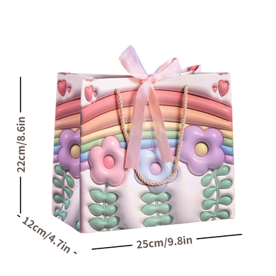 Pink / Blue Paper Gift Bag & Card - Holds Doll Set