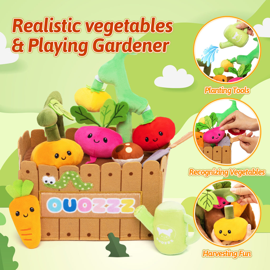 Personalized Baby's First Vegetable Garden Plush Playset