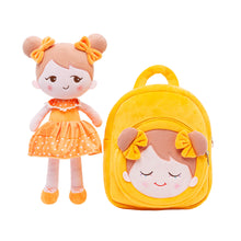 Load image into Gallery viewer, Personalized Becky Orange Girl Doll + Backpack