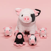 Load image into Gallery viewer, Spotted Pig Family Plush Toy, with 4 cute plush piglets inside