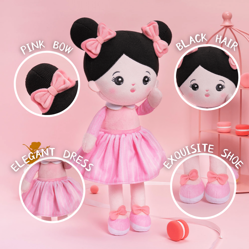 Personalized Black Hair Brunettes Plush Doll