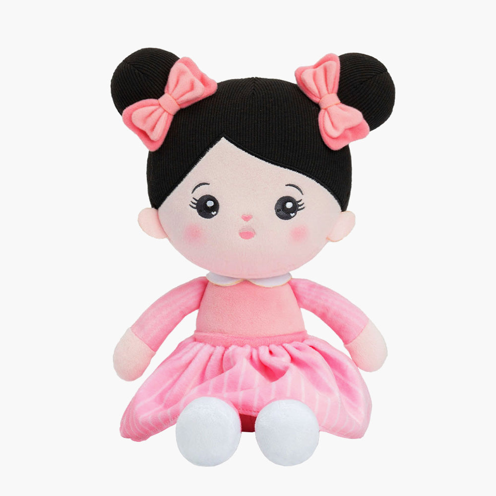 Personalized Pink Dress & Black Hair Doll