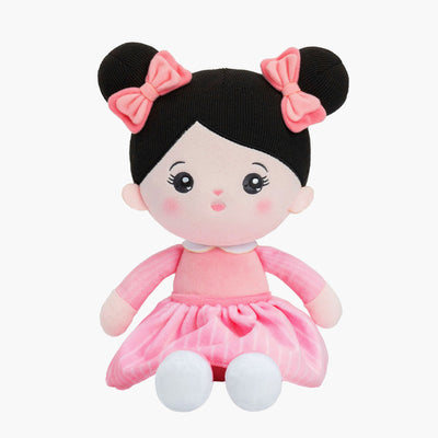 Personalized Pink Dress & Black Hair Doll