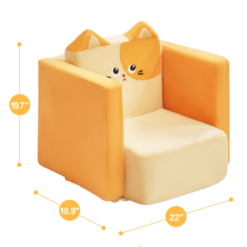 2 in 1 Cute Cat Children Sofa Couch and Desk