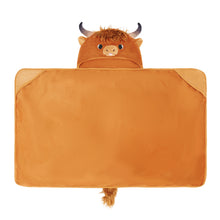 Load image into Gallery viewer, Scottish Highland Cow Cattle Wearable Hooded Blanket for Kid