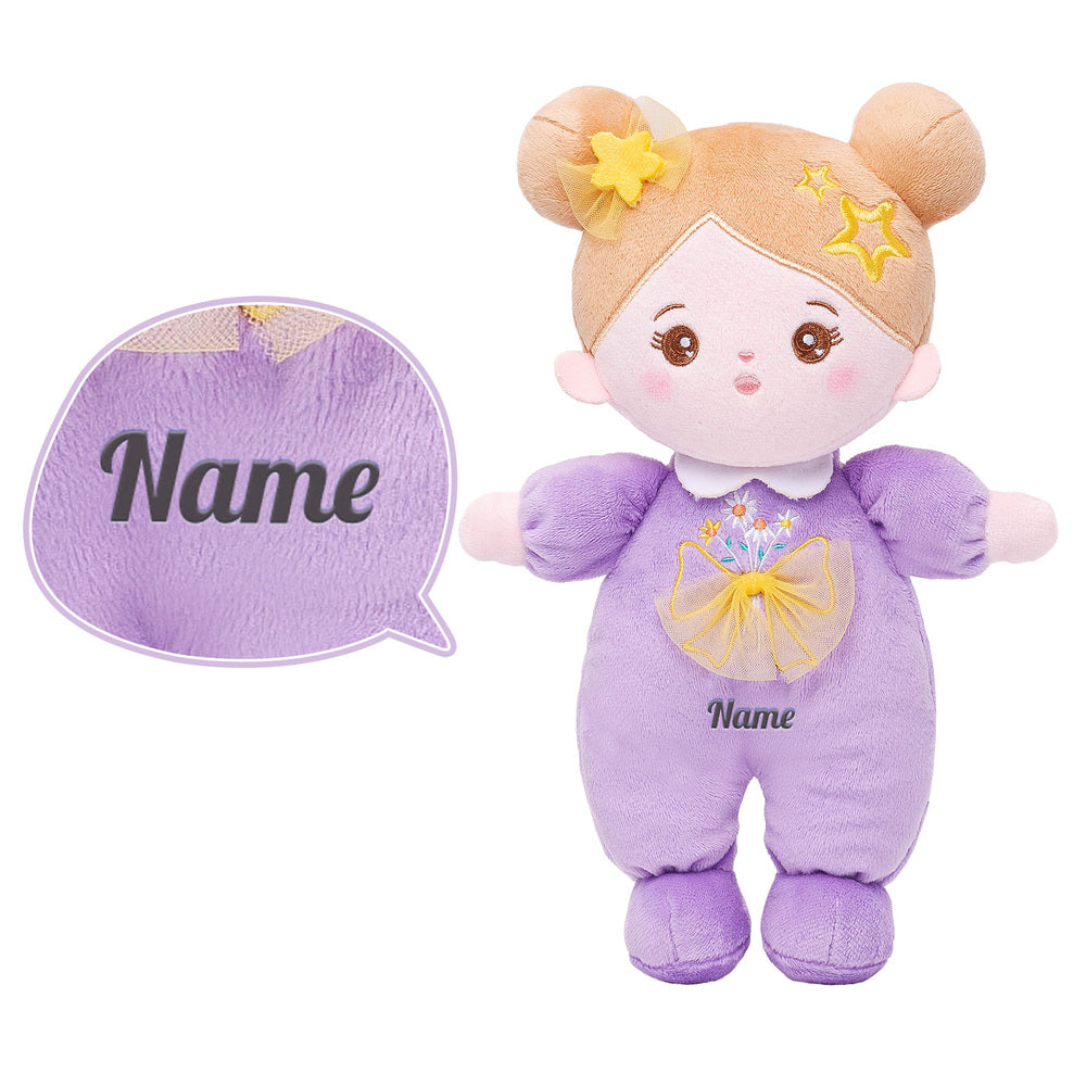 Personalized Purple Mini Plush Rag Baby Doll & Gift Set