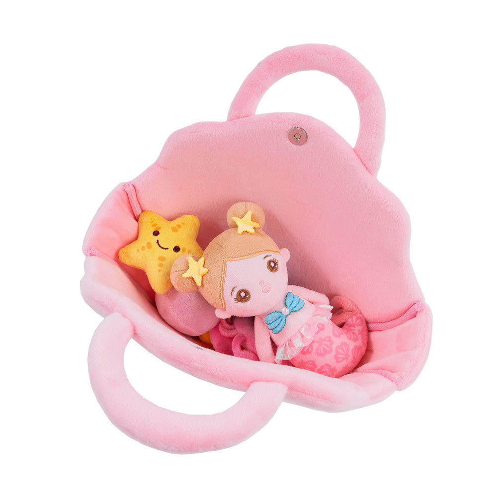 Personalized Baby's First Mermaid Bag Sensory Toy Plush Playset