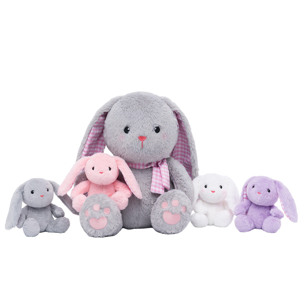 Rabbit Mommy with 4 Babies Plush Stuffed Animal