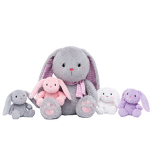 Load image into Gallery viewer, Rabbit Mommy with 4 Babies Plush Stuffed Animal