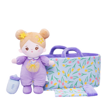 Load image into Gallery viewer, Personalized Purple Mini Plush Rag Baby Doll &amp; Gift Set