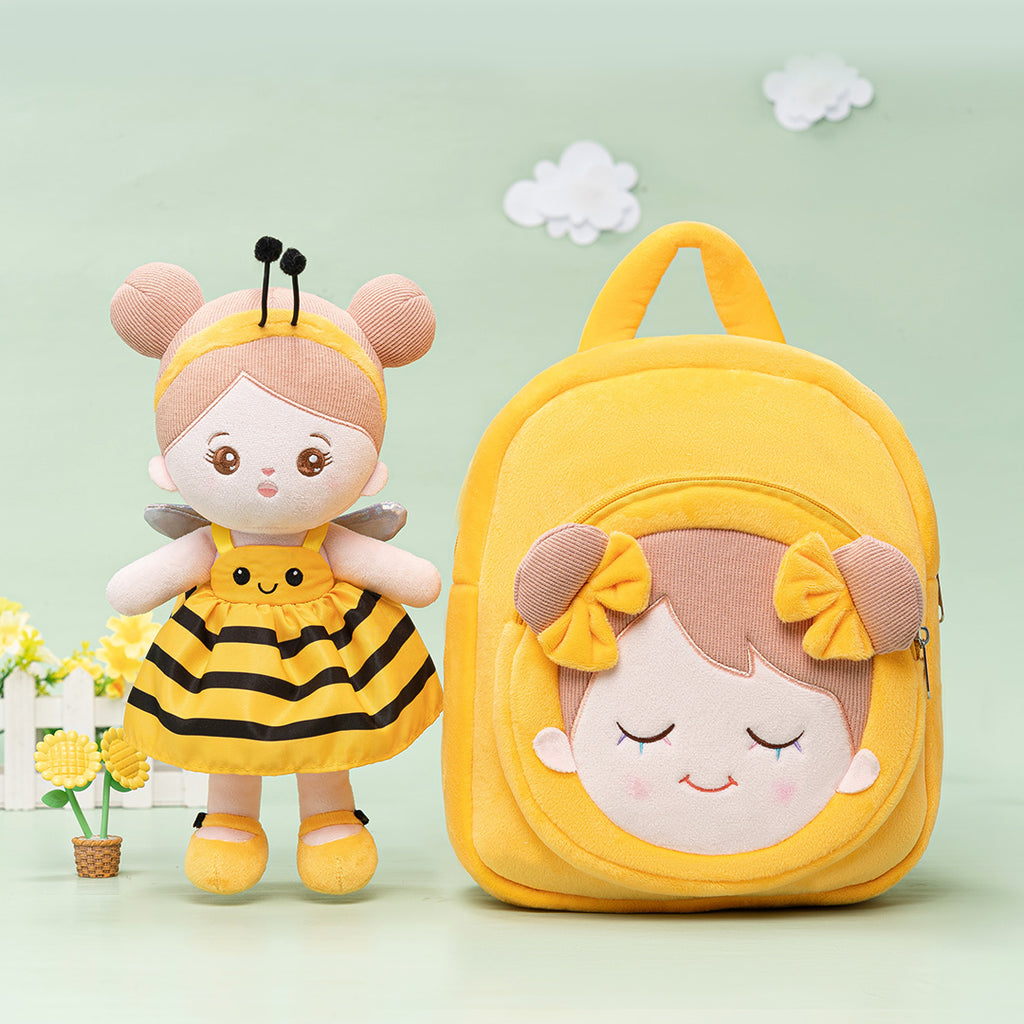Personalized Yellow Bee Plush Baby Girl Doll
