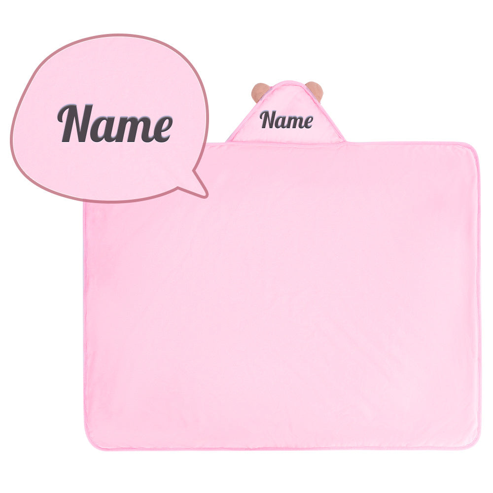 Personalized Baby Hooded Blanket 39 * 35 Inch - 4 Types