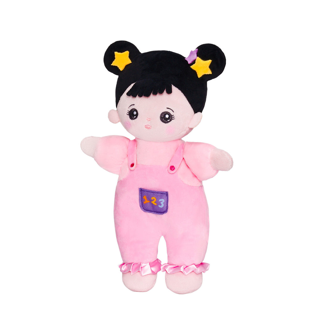 Personalized Black Hair Mini Plush Baby Girl Doll