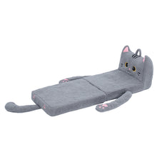 Load image into Gallery viewer, Foldable Animal Grey Cat Polar Fleece Children Sofa