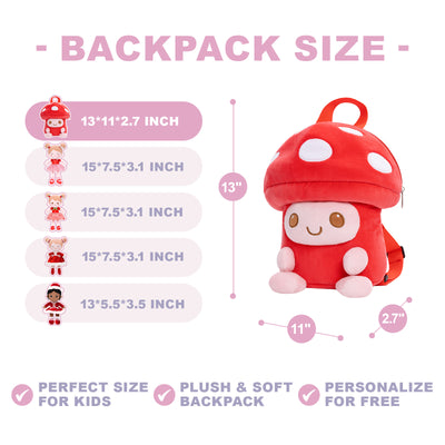 Personalized Cute Red Mushroom Plush Backpack