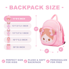 Load image into Gallery viewer, Personalized Pink Dot Girl Doll + Backpack