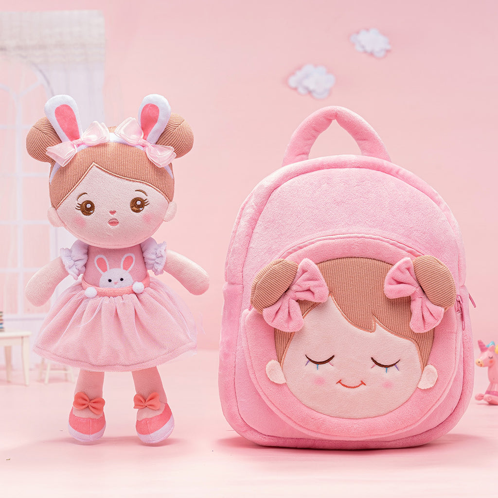 Personalized Rabbit Girl and Backpack