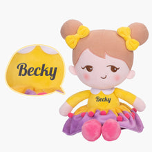 Load image into Gallery viewer, Personalized Becky Yellow Girl Doll + Backpack