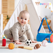 Load image into Gallery viewer, Personalized Baby&#39;s First Sports Bag Plush Sensory Toy Set