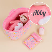 Load image into Gallery viewer, Personalized Mini Plush Braid Girl Baby Doll &amp; Gift Set