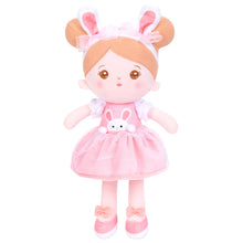 Load image into Gallery viewer, Personalized Pink Rabbit Girl Doll + Cloth Basket Gift Set