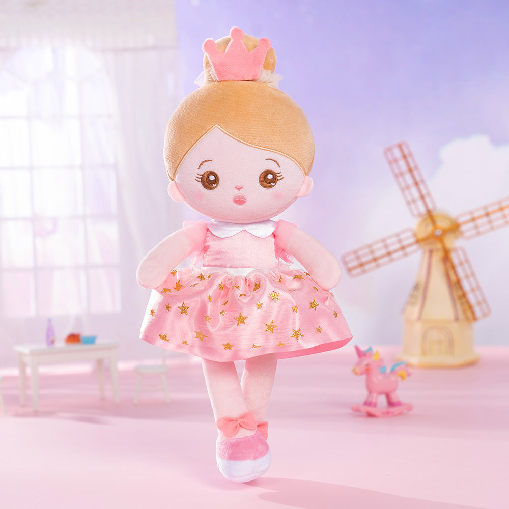 Personalized Pink Princess Plush Baby Girl Doll