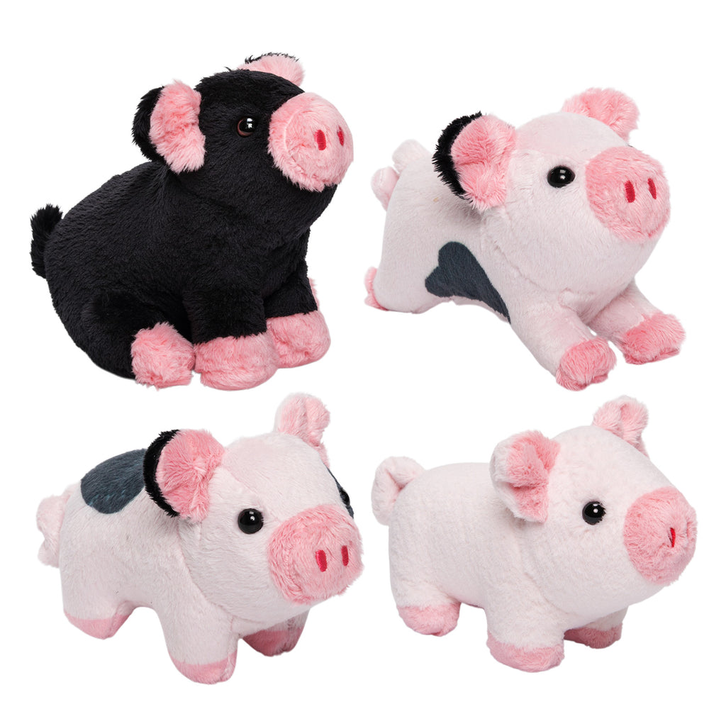 Spotted Swine Pig Mommy Stuffed Animal Set with 4 Piglets Inside