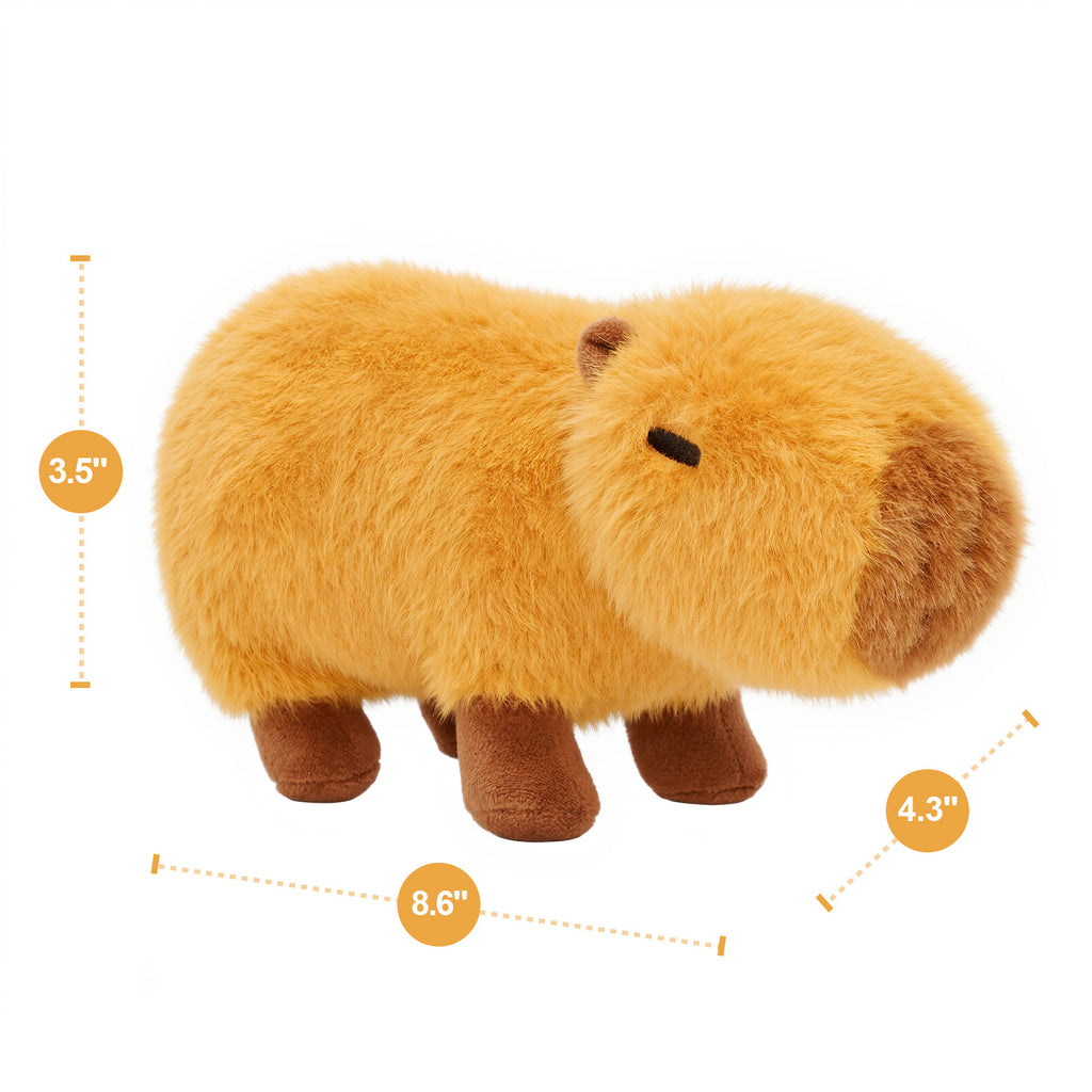 Soft Fur Capybara Plush Stuffed Animal Toy 8.5 Inch