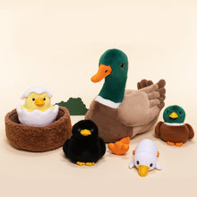 Load image into Gallery viewer, Mallard Dabbling Duck Plush Stuffed With 4 Ducklings in Nest - Pre Order