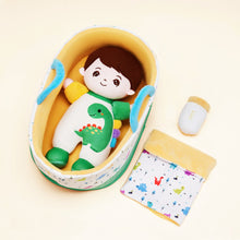 Load image into Gallery viewer, Mini Personalized Dinosaur White Skin Boy Plush Doll &amp; Gift Set