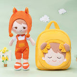 Personalized Becky Orange Fox Doll + Backpack