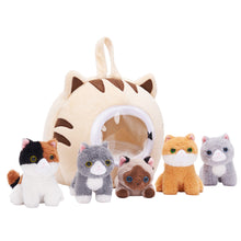 Load image into Gallery viewer, Personalized Cute Plush Cat House Toy Set with 5 Kittens