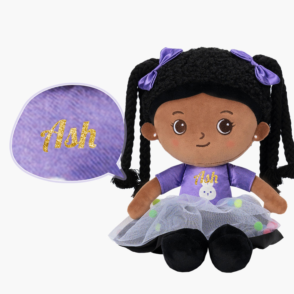 Personalized Purple Deep Skin Tone Plush Ash Doll + Backpack