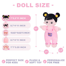 Load image into Gallery viewer, Personalized Black Hair Mini Plush Baby Girl Doll