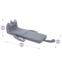 Load image into Gallery viewer, Foldable Animal Grey Cat Polar Fleece Children Sofa