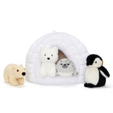 Load image into Gallery viewer, Igloo with 4 Animals Plush Toy Set