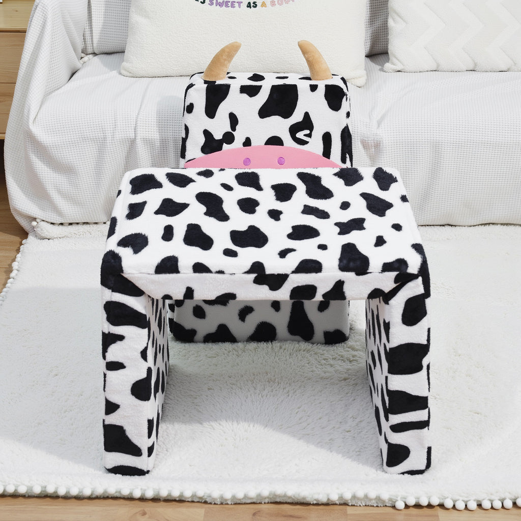 2 In 1 Cute Dairy Cow Pattern Children Sofa Couch and Desk