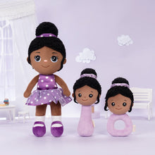 Load image into Gallery viewer, Personalized Deep Skin Tone Plush Doll Purple Nevaeh