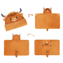 Load image into Gallery viewer, Scottish Highland Cow Cattle Wearable Hooded Blanket for Kid