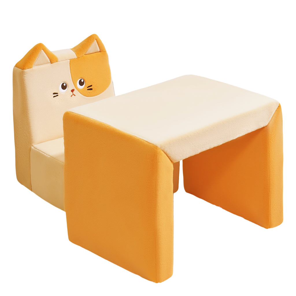 2 in 1 Cute Cat Children Sofa Couch and Desk