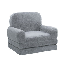 Load image into Gallery viewer, Grey Cashmere Tri-fold Couch Sofa for Kids