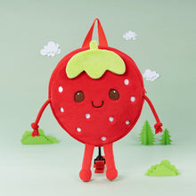 Load image into Gallery viewer, Personalized Cute Strawberry Plush Backpack