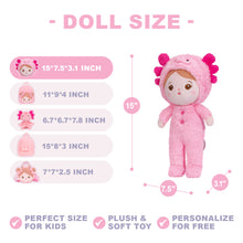 Load image into Gallery viewer, Personalized Pink Newt Girl Doll + Backpack