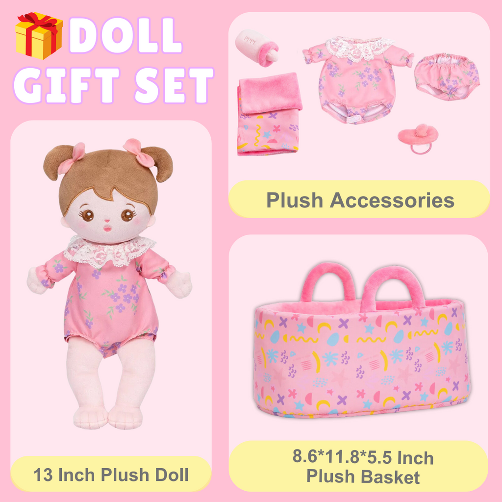 Personalized Dress-up Plush Baby Girl Doll Gift Set