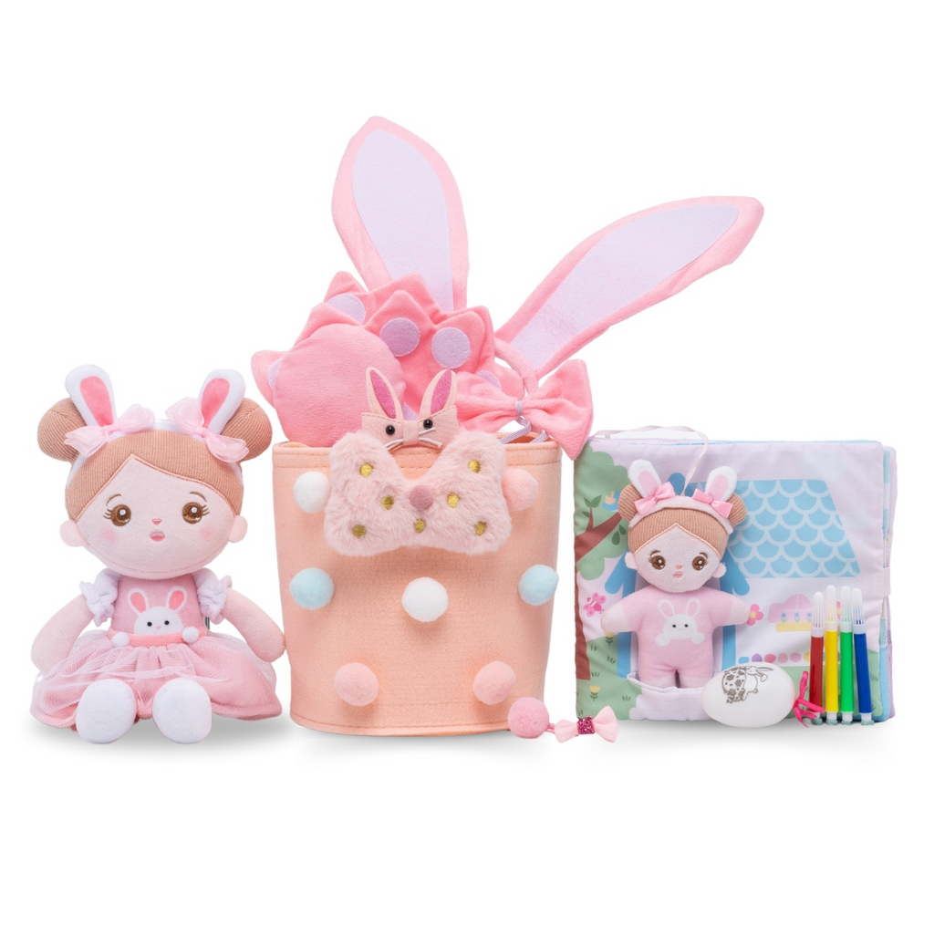 Easter Sale - Personalized Bunny Girl Plush Doll Gift Set