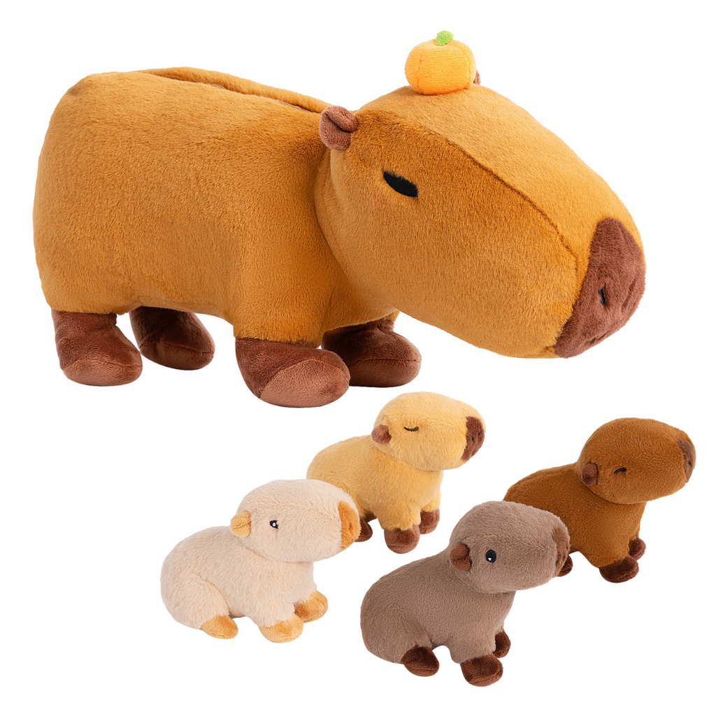 Capybara Stuffed Animal with 4 Babies Capybara Inside