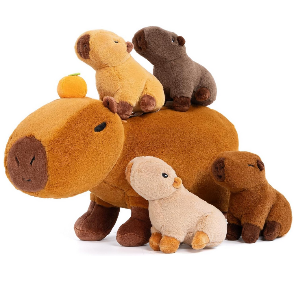 15" Capybara Stuffed Animal with 4 Babies Capybara Inside